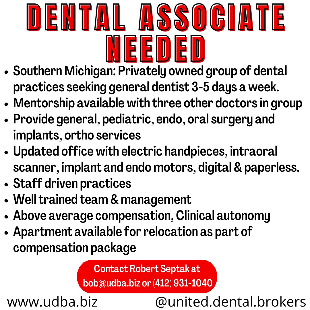 Dental Associate Needed in Southern Michigan | Dentist Job Connect